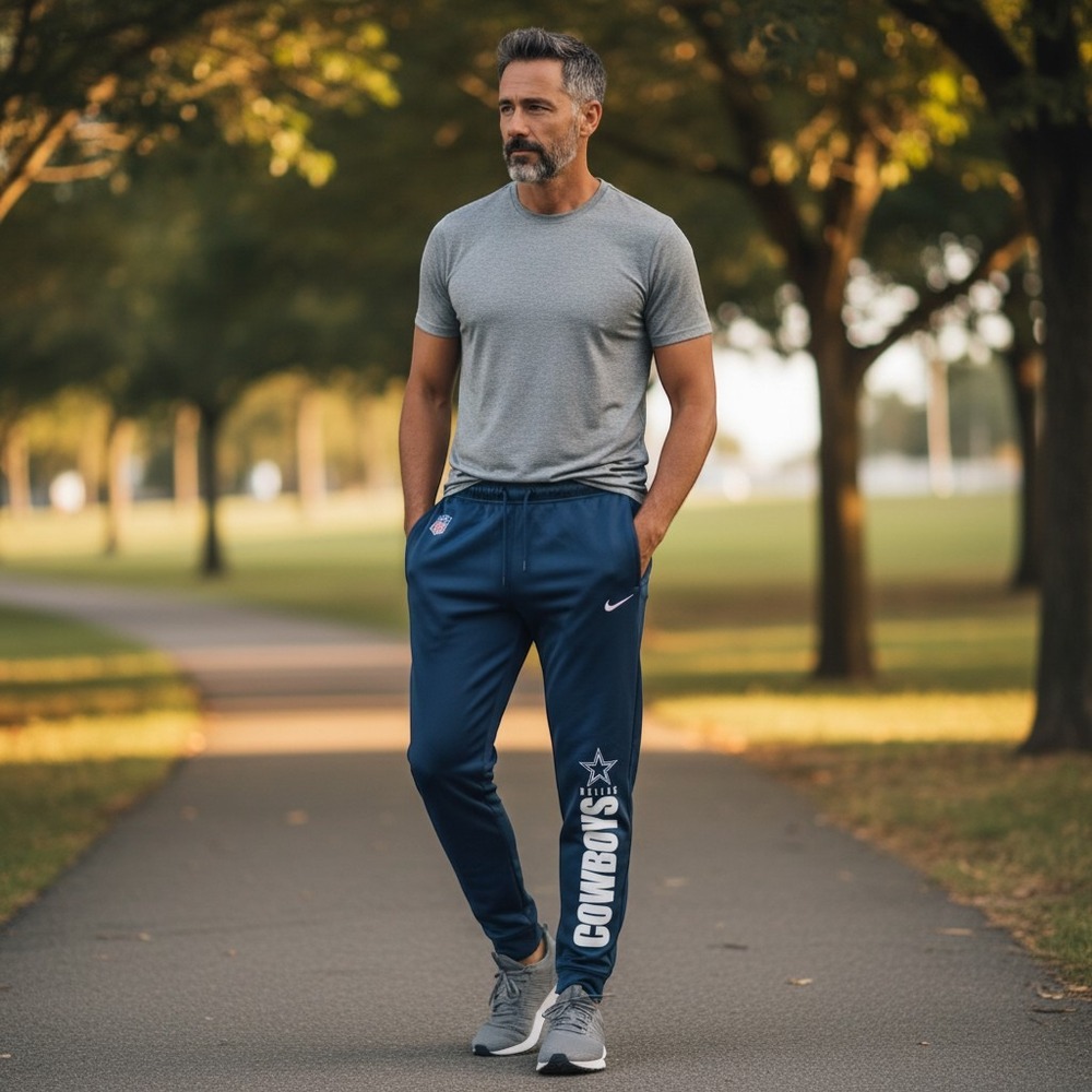 Nike Dallas Cowboys NFL Mens Navy Blue Therma Sweatpants Joggers XL